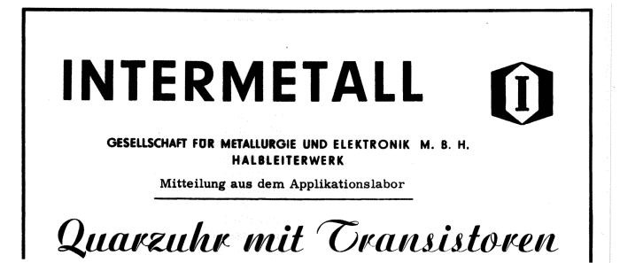 Intermetall Applikation 1959