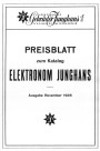 Preisliste zum Elektronom Katalog 1928
