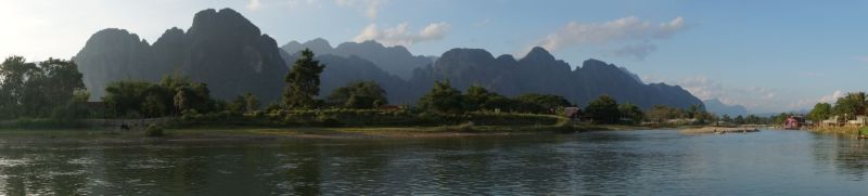 Uferpanorama in Vang Vieng